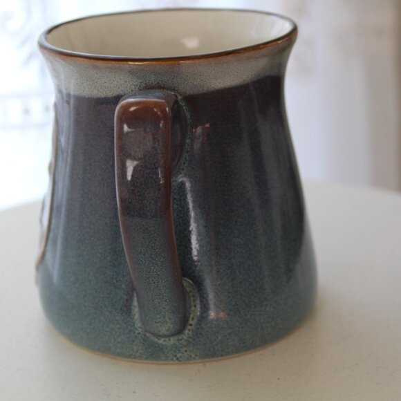 Ceramic Studio Pottery Hand Crafted Oversized La Rochelle Blue Stoneware Mug Dog - Picture 3 of 8